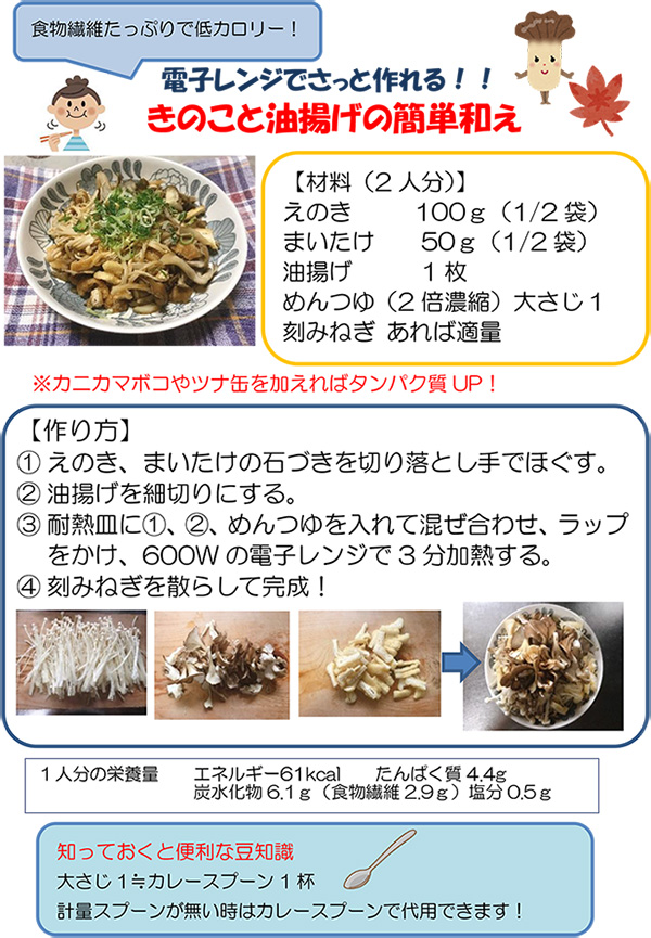 【画像】きのこと油揚げの簡単和え