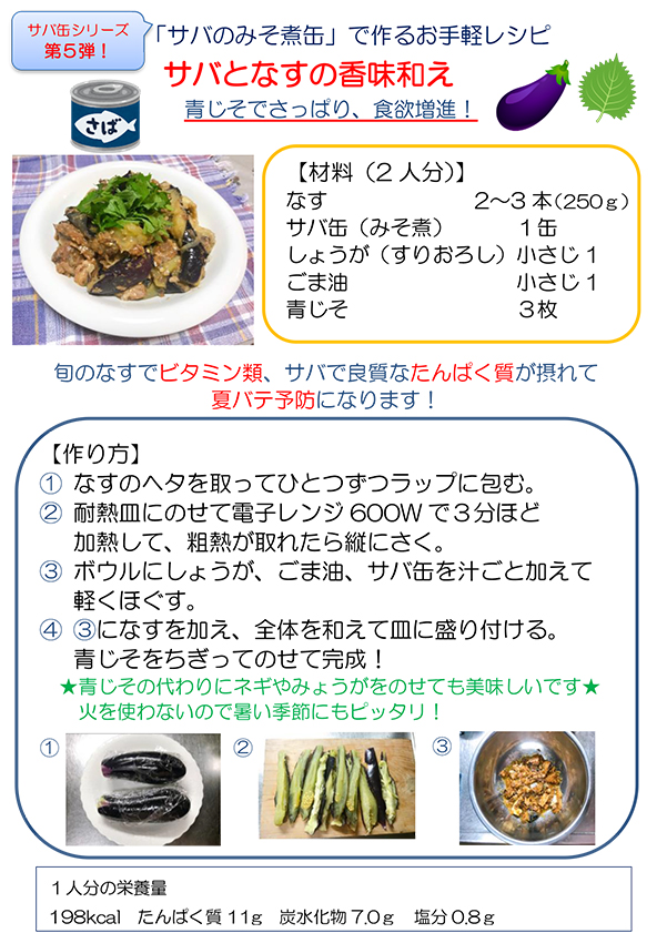 【画像】サバとなすの香味和え