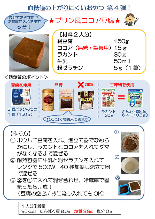 【画像】プリン風ココア豆腐